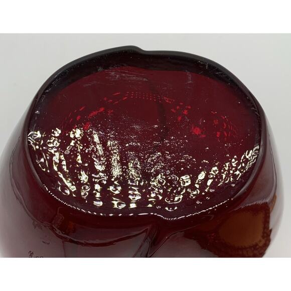 Vintage Salvia Glassworks Ruby Red Heart Shape Vase Hand Blown Czech Republic - Picture 6 of 7